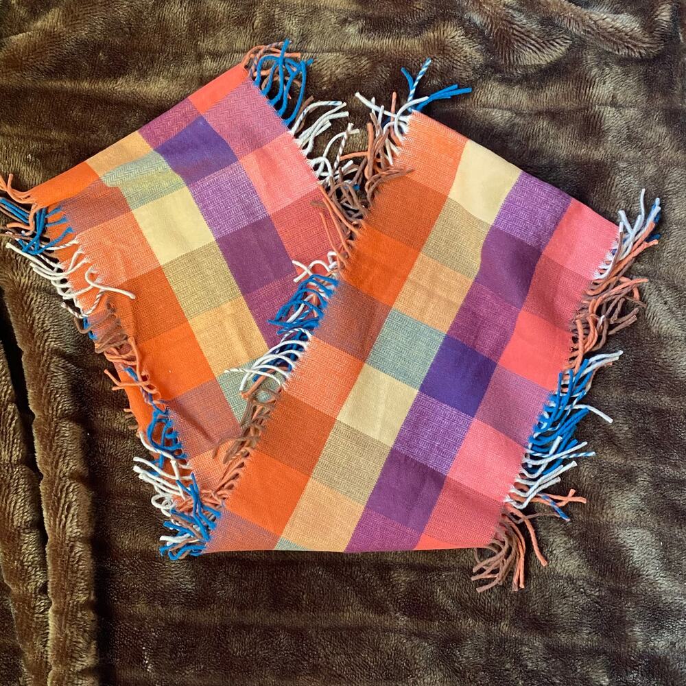 Cashmink Fall Colors Check Pattern Super Soft Woven Acrylic Scarf Germany